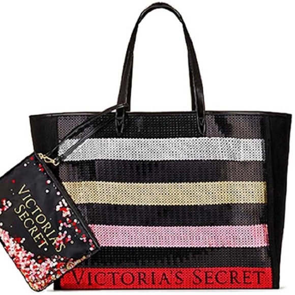 Victoria's Secret Handbags - Victoria's Secret Sequin Tote & Wristlet